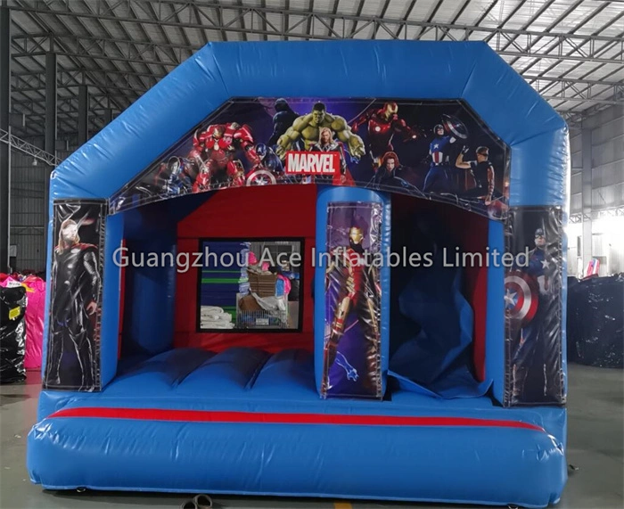 The Avengers Inflatable Bouncy Castle Combo Slide with Banner 1