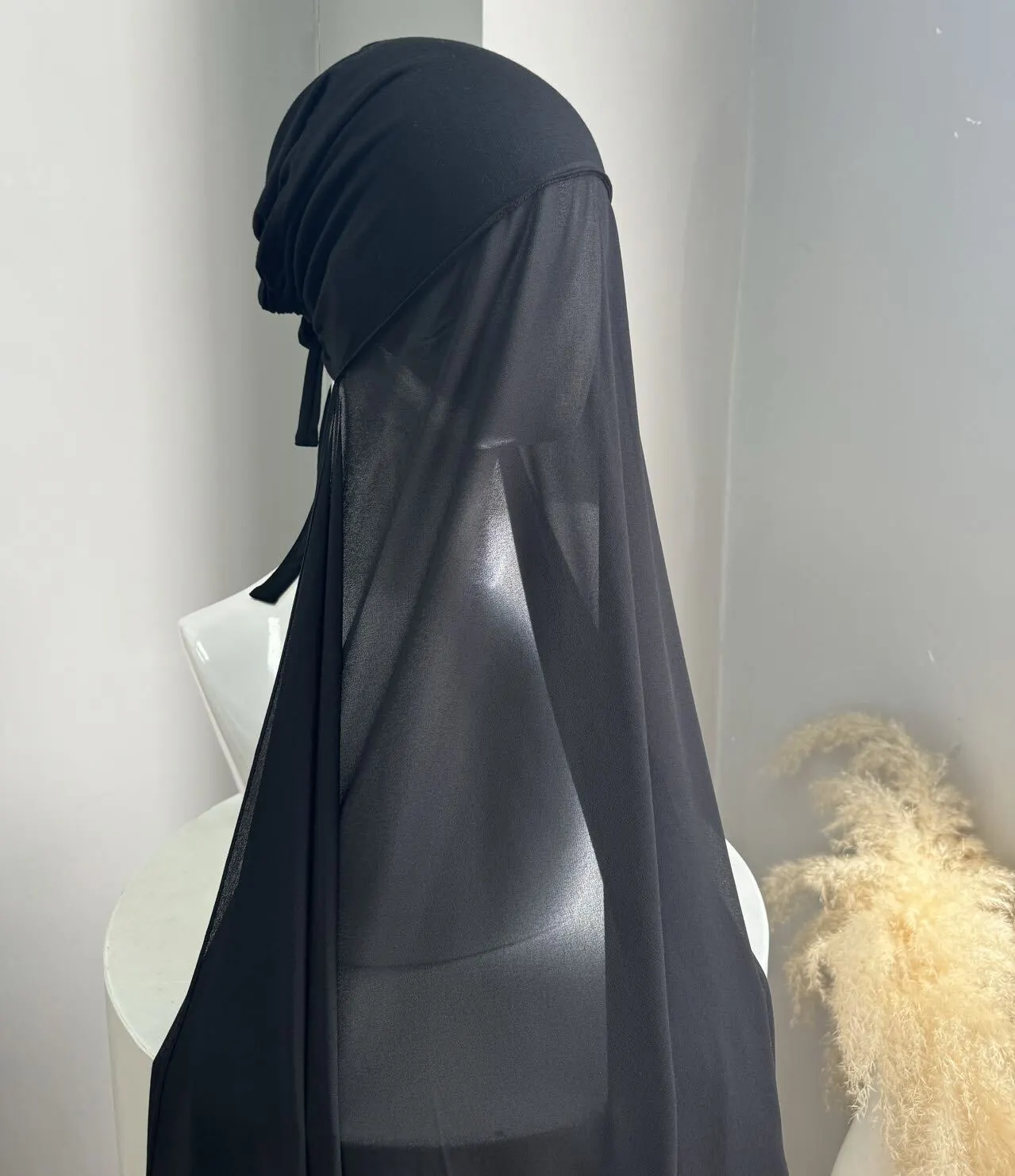 Hijab en mousseline de soie avec foulard intérieur à nouer dans le dos, hijab facile à porter-1722311991722255 1