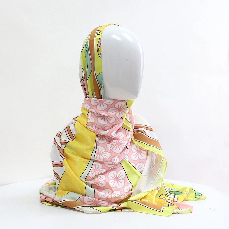 High  Quality Tudung Printed Premium Valencia Satin Silk Shawl Malaysia Headscarf Custom Satin Silk Scarves 1
