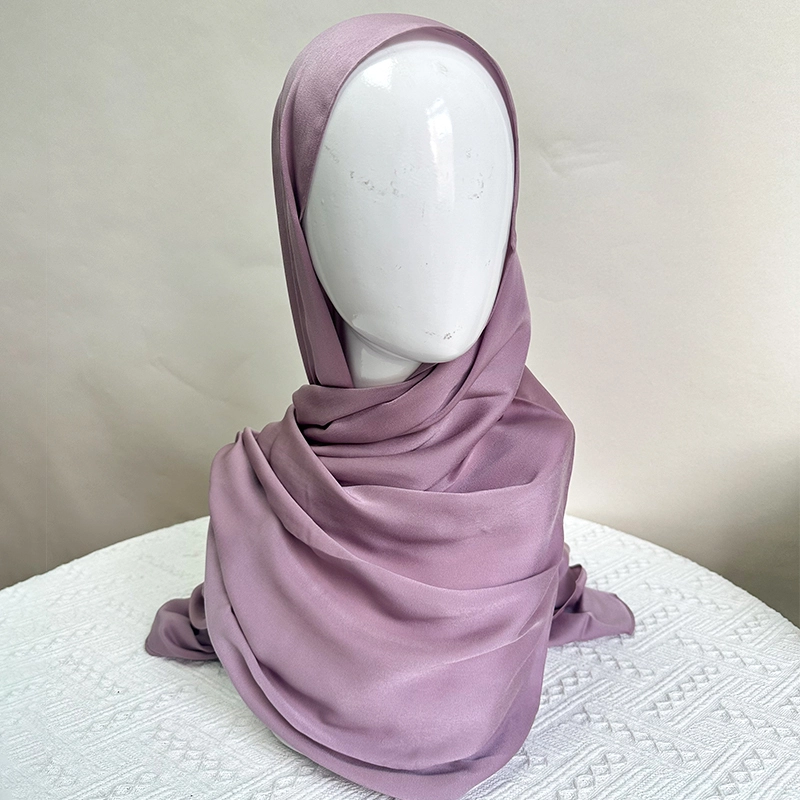 Mat Satin Hijab Musulman Soie Châle Tudung Satin Hijab Châle Écharpe 1
