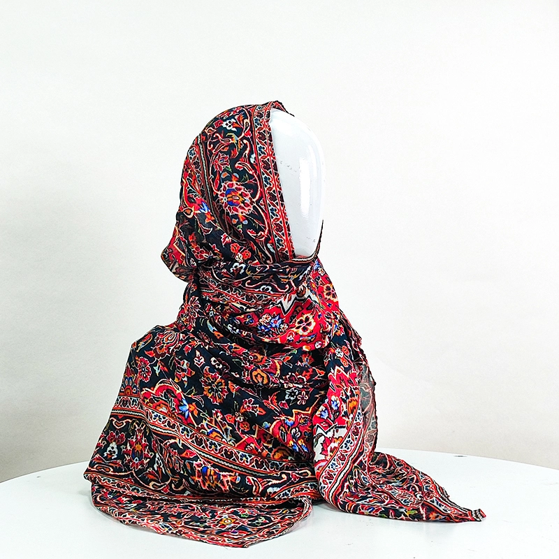 2024 New Customized Same As Vela Modal Printed Modal Fabrics Hijab Scarf Muslim Women Modal Cotton Hijab Scarf 1