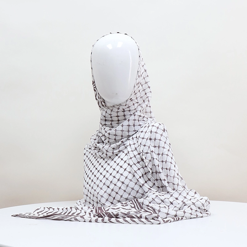 Hot Selling Printed Kuffiyeh Hijab Breathable  Lightweight Woven Modal Scarf Palestine Keffiyeh Scarf for Muslim Women 1