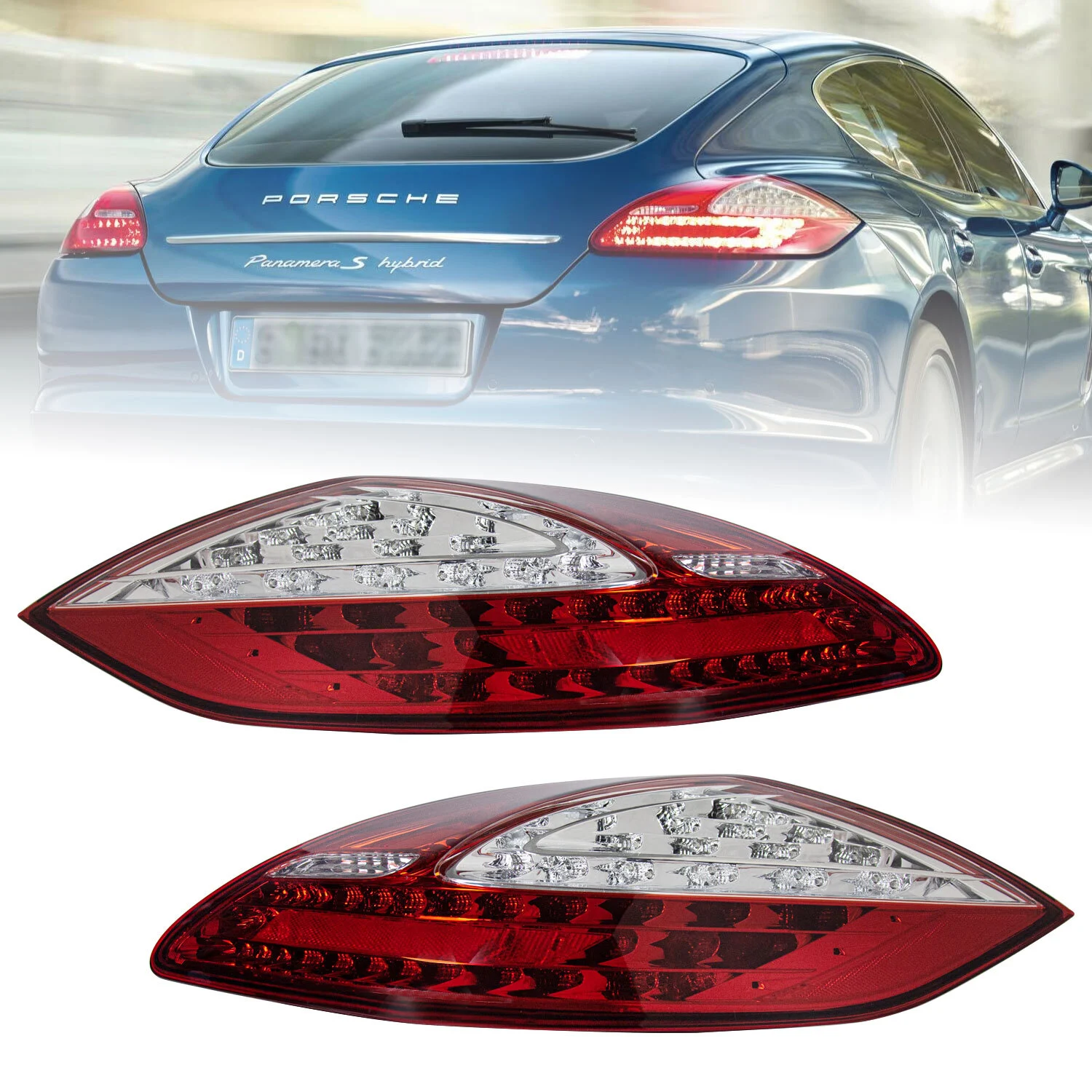 Achterlicht voor 2010-2013 Porsche Panamera Bestuurder & Achterlicht remlicht aan passagierszijde - Inclusief lamp 1