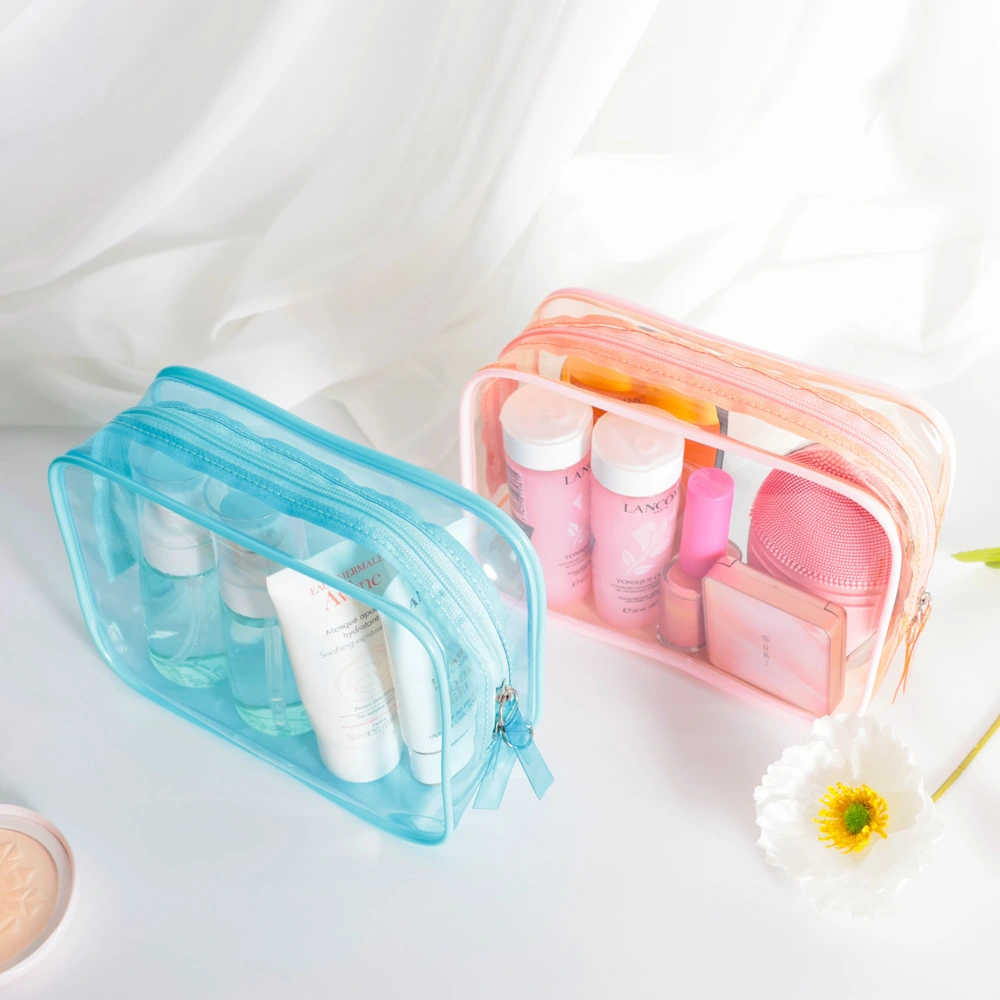 Transparent cute PVC storage bag Convenient beauty clear toiletry bag travel waterproof zipper makeup bag 1