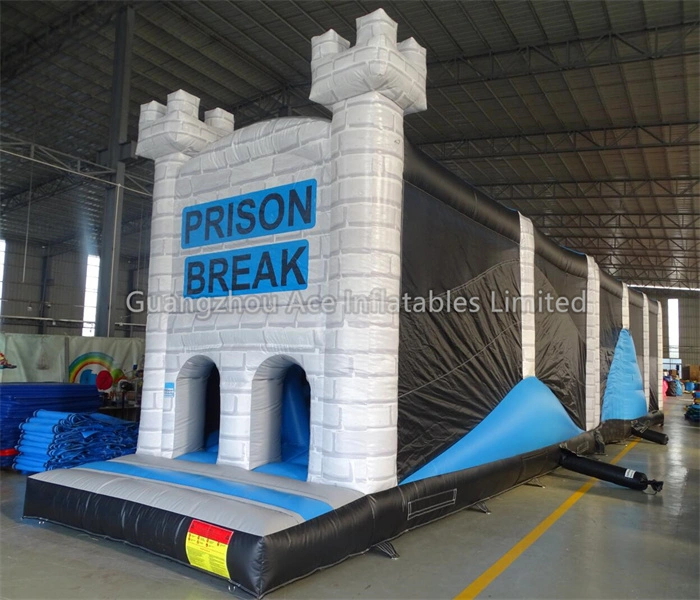 Inflatable Prison Break Fun Run Obstacle Course Game for Sale 1