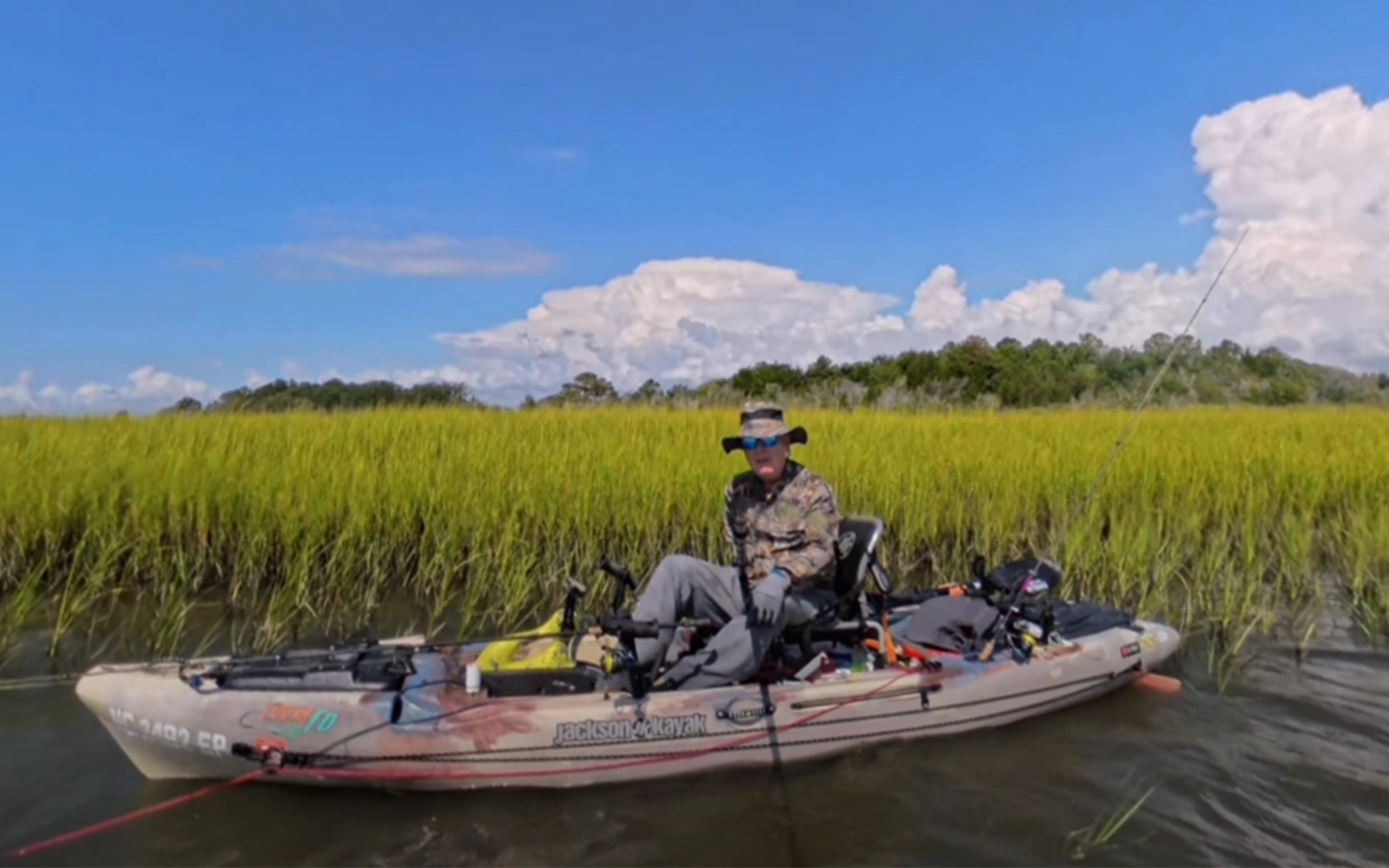 Kayak Fishing Trip with a Camouflage Fishing Shirt 2