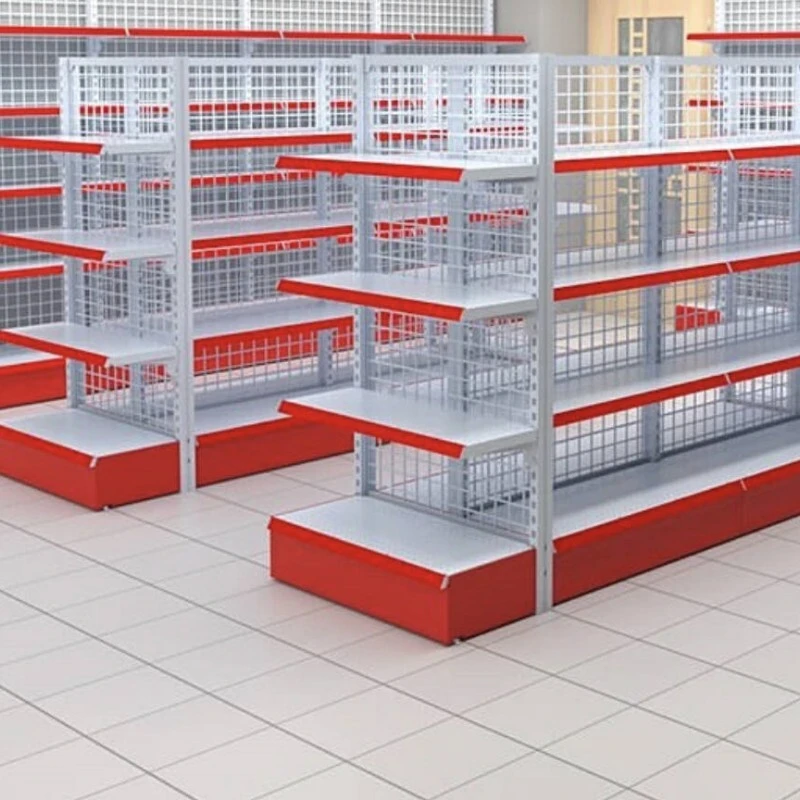 Supermarket Wire Shelving Supermarket Shelves with Wheels, Household Storage 1