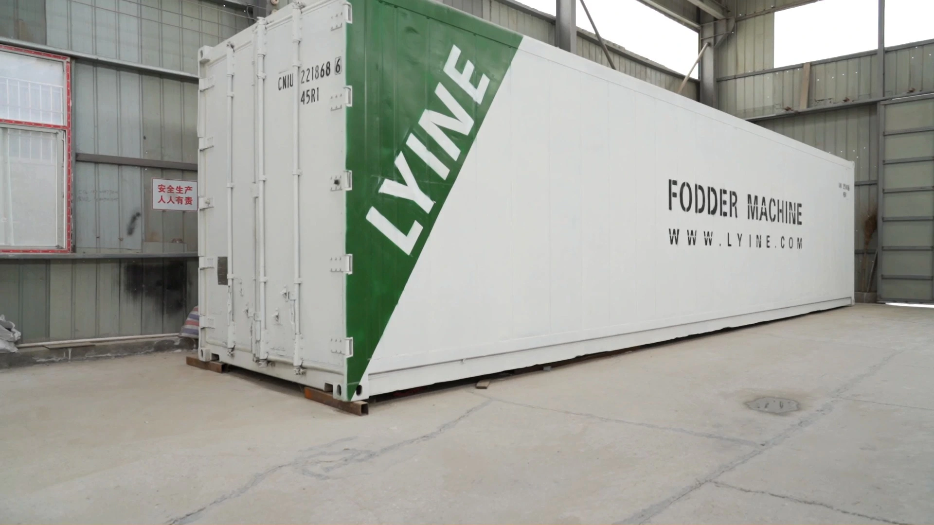 Sistema de forraje agrícola para contenedores de envío hidropónico vertical Lyine 1