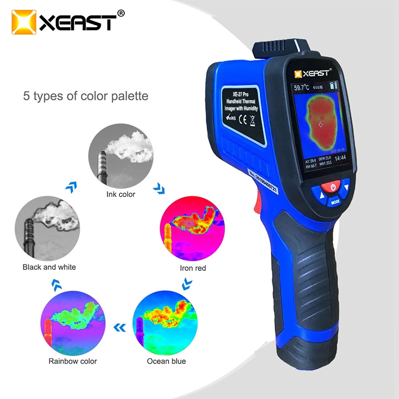 XEAST 새로운 업데이트된 적외선 열화상 카메라 열화상 카메라 건물 습도 검사 XE-27 Pro USB 33*33 휴대용 온도 모니터 열 카메라 1