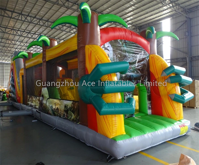 Inflatable Jurassic Dinosaur Obstacle Course Fun Run Game - For Sale 1