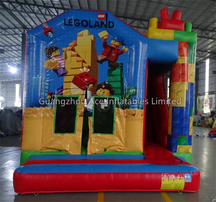 LEGO Themed Inflatable Bouncy Castle Slide Combo for Kids - Fun Play Center 1