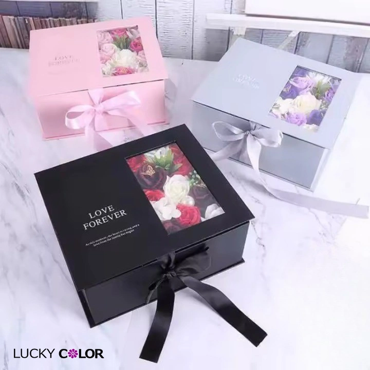 Wholesale Custom Pink Silvery Grey Flat Pack Folding Box Packaging Magnetic Paper Foldable Gift Box 1