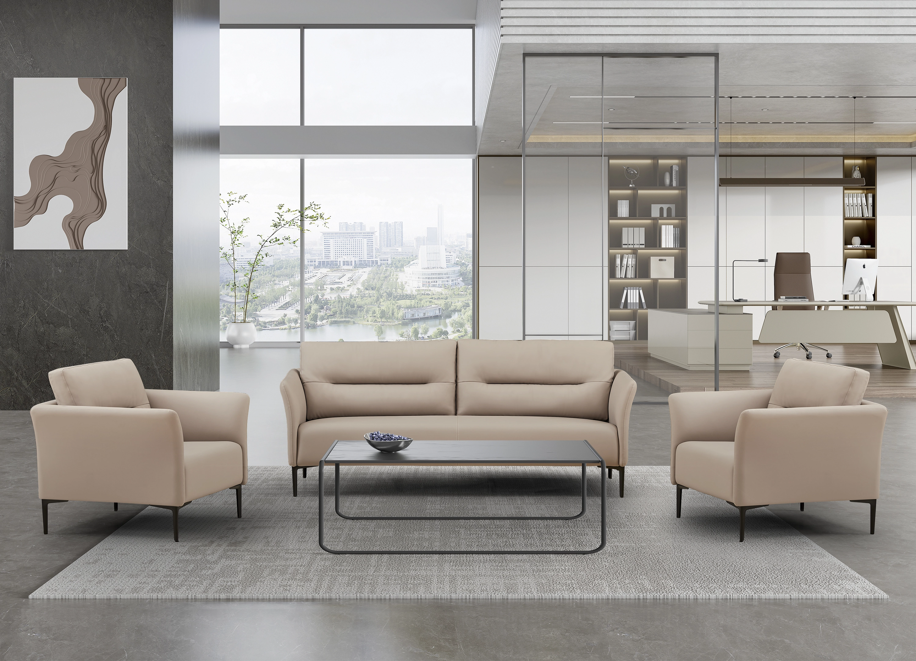 Energizing and enthusiastic, vitalizing workspace verve office sofa (V-S5355) 1