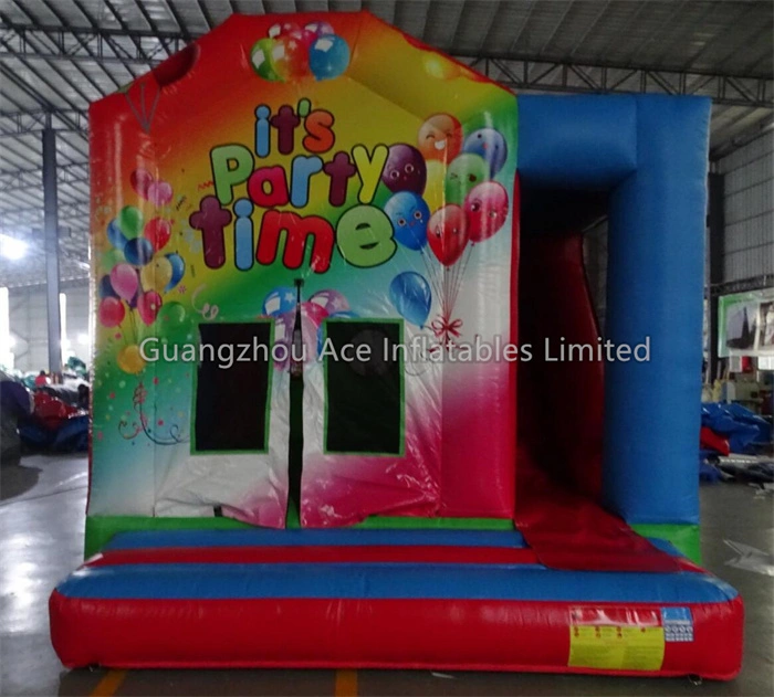 Inflatable Party Time Bouncy Castle Combo Slide for Sale 1
