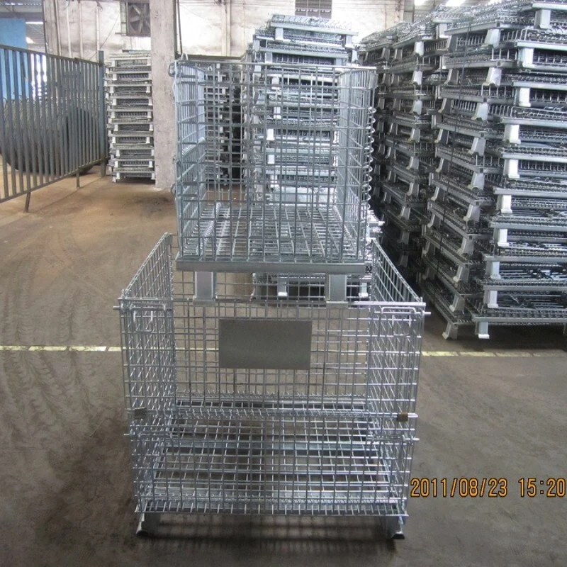 ユーロ貨物の折りたたみ可能な積み重ね可能なパレット金属コンテナ収納ケージヘビーデューティ 1