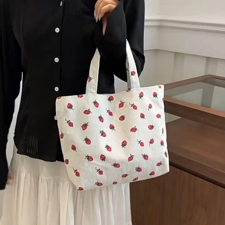Lady simple fashion shoulder bag New student weekend casual handle bag print shopping Tote large bag 1