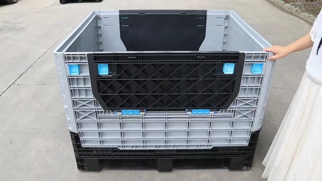 Standard loj stackable thiab foldable HDPE yas pallet lub thawv crate rau muag 1