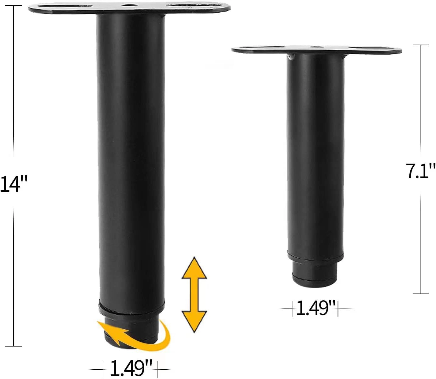 Robuste & Pieds de cadre de lit en métal et acier noir élégants du fabricant ZHD - Améliorez la stabilité et le style de votre lit 1