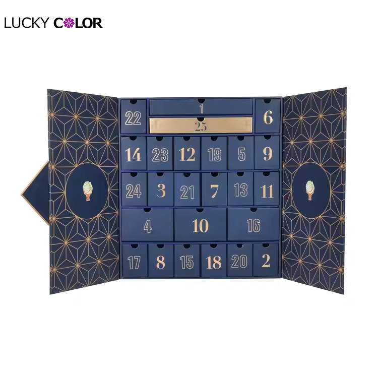 Cosmetics Christmas Custom Advent Calendar Packaging Cardboard Gift Box ...