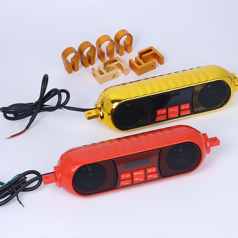 2024 Latest Motorcycle MP3 Player Speaker Music FM Radio Waterproof Adjustable Bracket Motorbike Audio Stereo 1