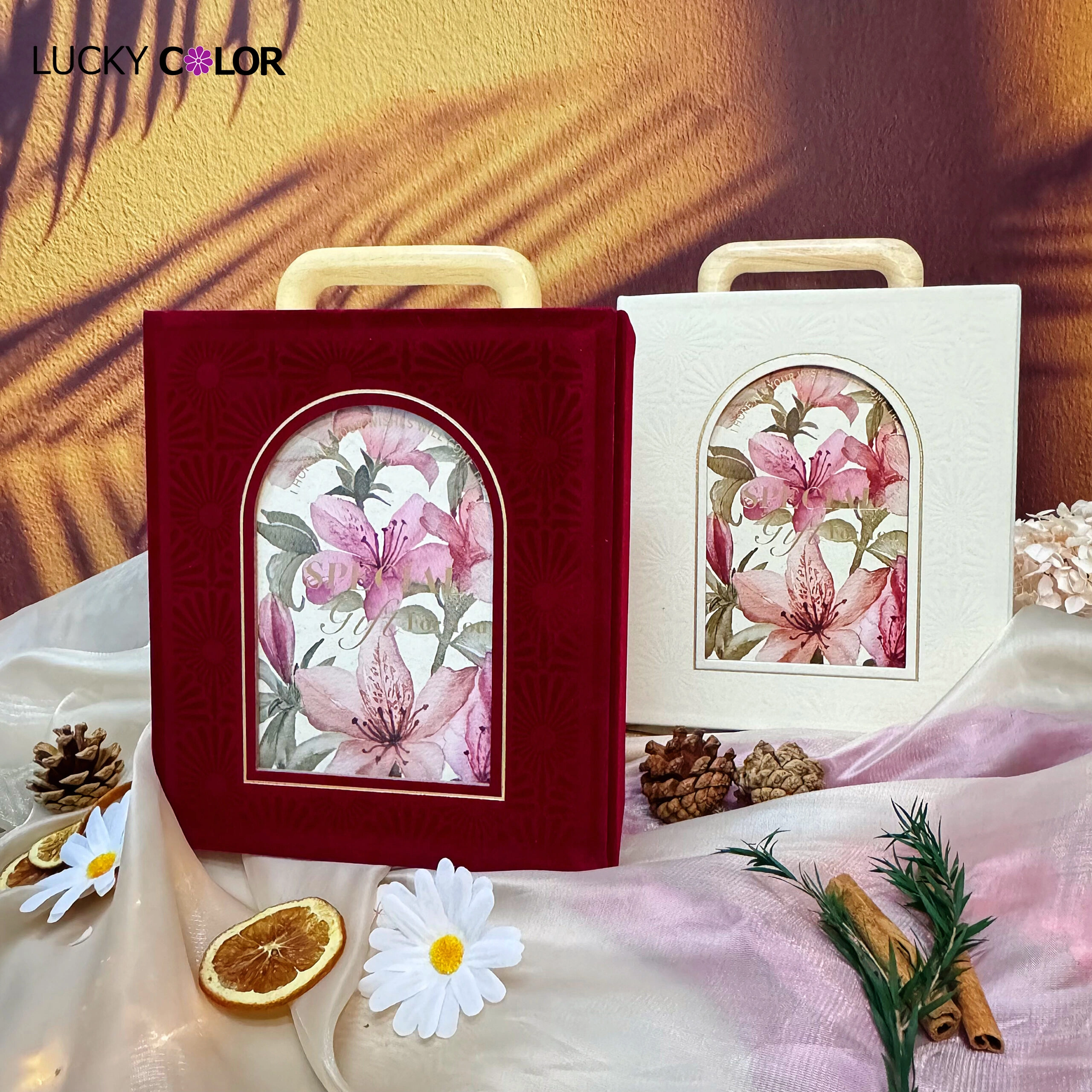 Kundenspezifische, hochwertige Hochzeits-Luxus-Geschenkbox, Urlaubsgeschenkbox, Handbox mit Heißdruck 1