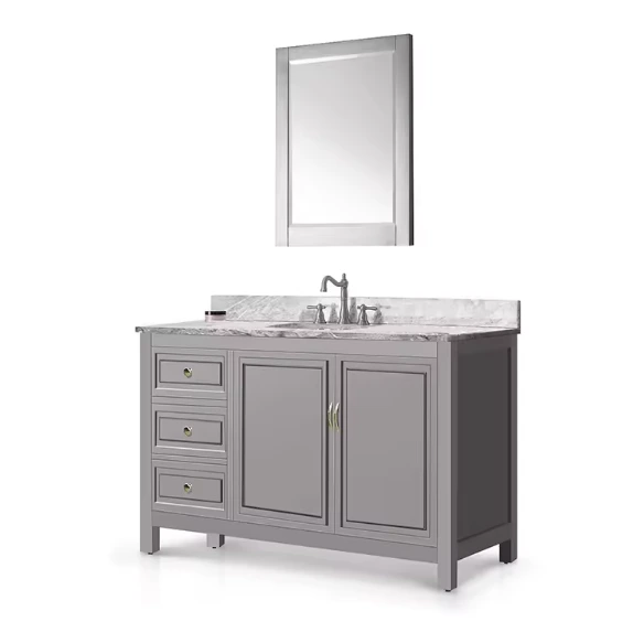 Supernalway Furniture China cheap floor mounted bathroom kitchen cabinet solid wood kitchen cabinets vanity cabinets 1