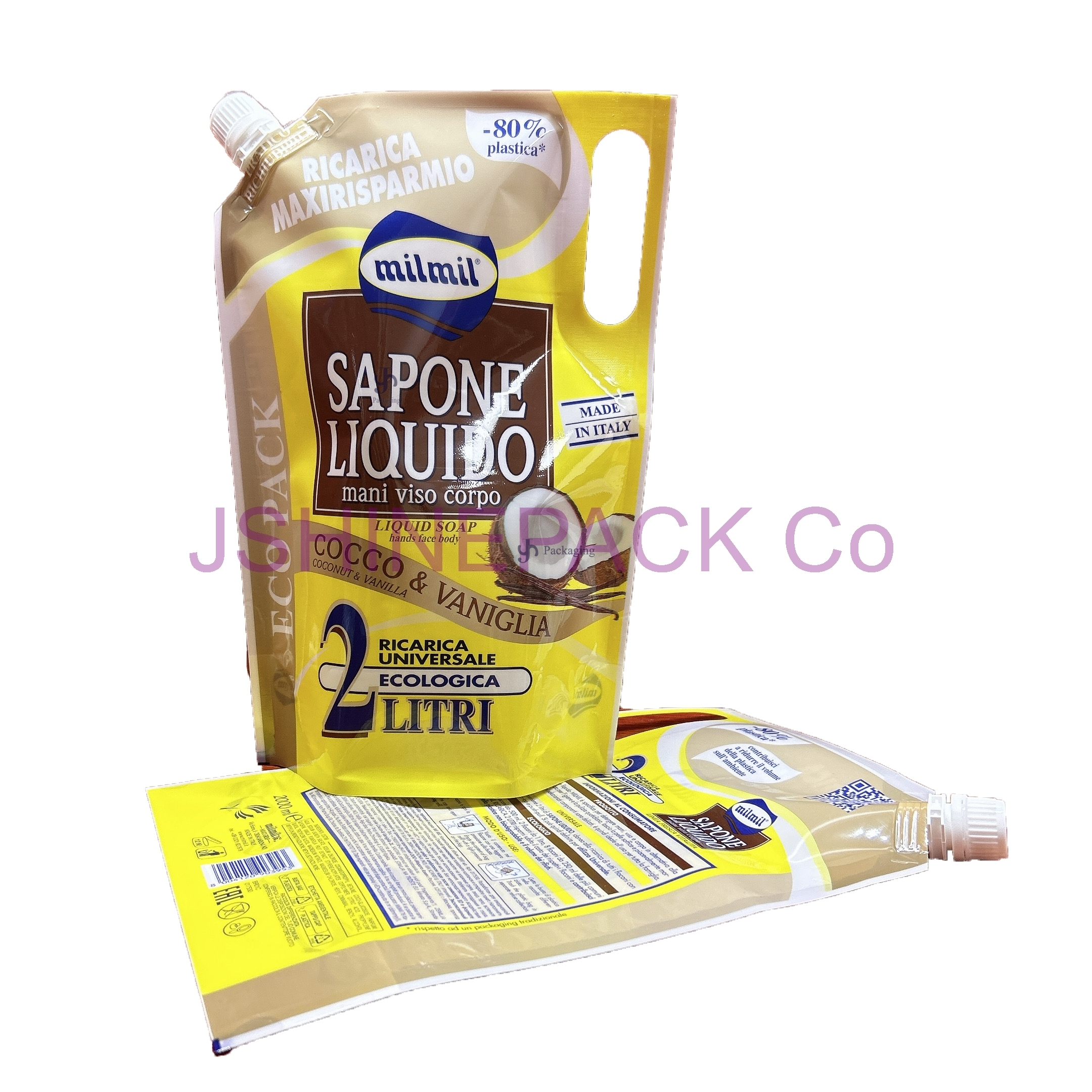Refill Liquid Soap Refill Pouch with Spout & Handle hole | JSHINEPACK 1
