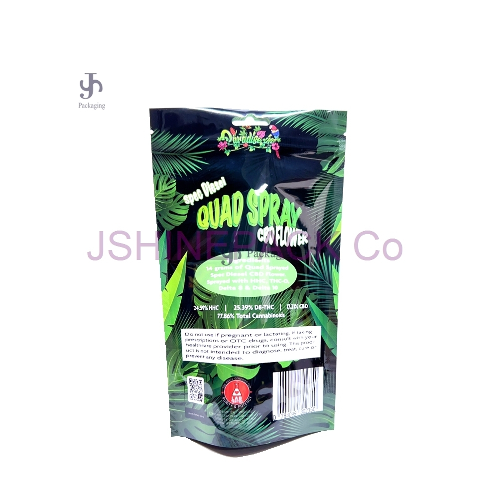 Food Safe Stand Up Mylar Bags With Clear Window For Cannabis flower | JSHINEPACK 1