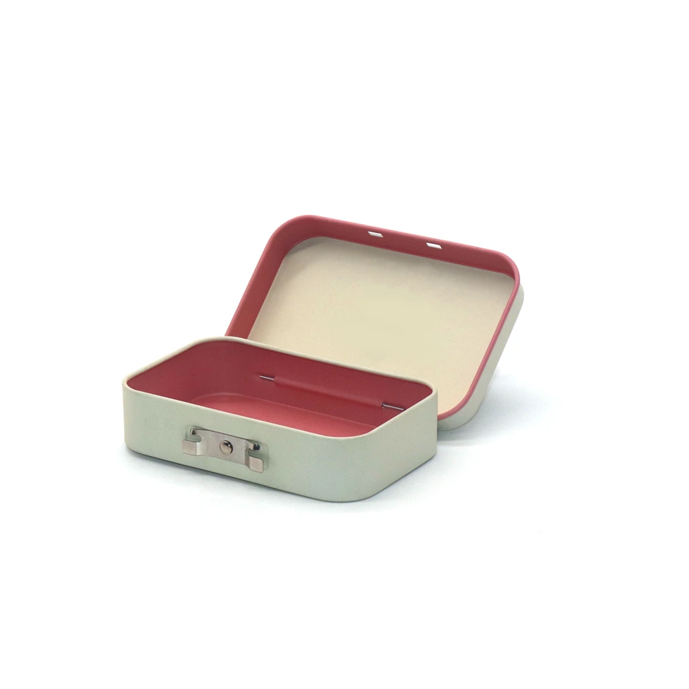 Custom child-proof tin box with hinged lid for pre roll 1
