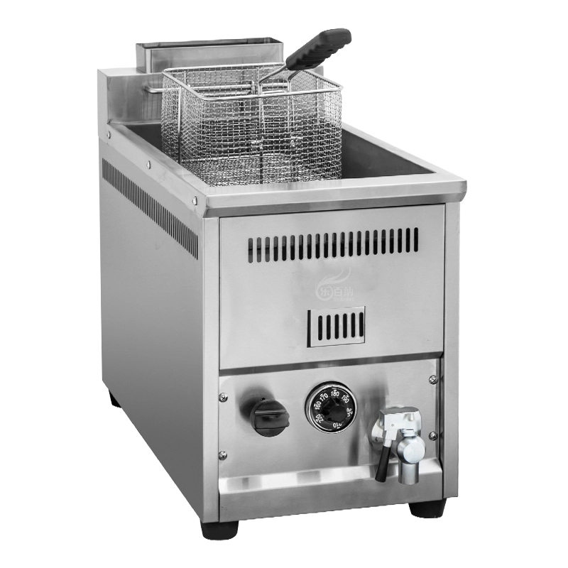 Free-fryer à gaz de comptoir commercial avec réservoir unique, 8L (EF-71T) 1