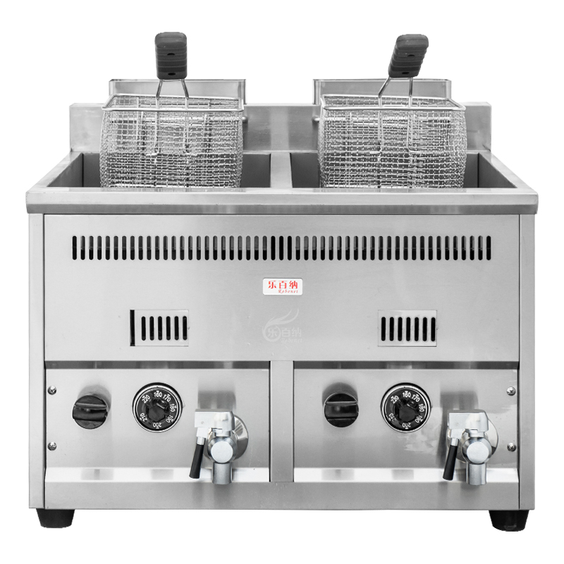 Double Tank Commercial Countertop Gas Deep Fryer with Oil Drian Cock (EF-72T) 2
