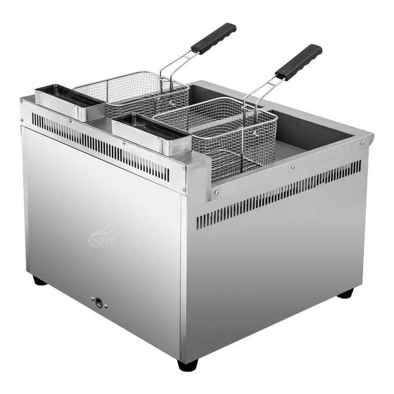 Double Tank Commercial Countertop Gas Deep Fryer with Oil Drian Cock (EF-72T) 3