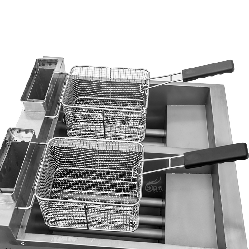 Double Tank Commercial Countertop Gas Deep Fryer with Oil Drian Cock (EF-72T) 4