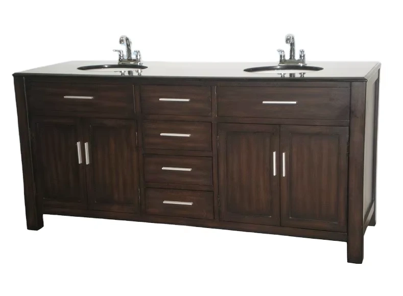 Supernalway Furniture Floor Standing High Quality New Design Retro Style Wooden Vanityies Antique Bathroom Cabinet 1