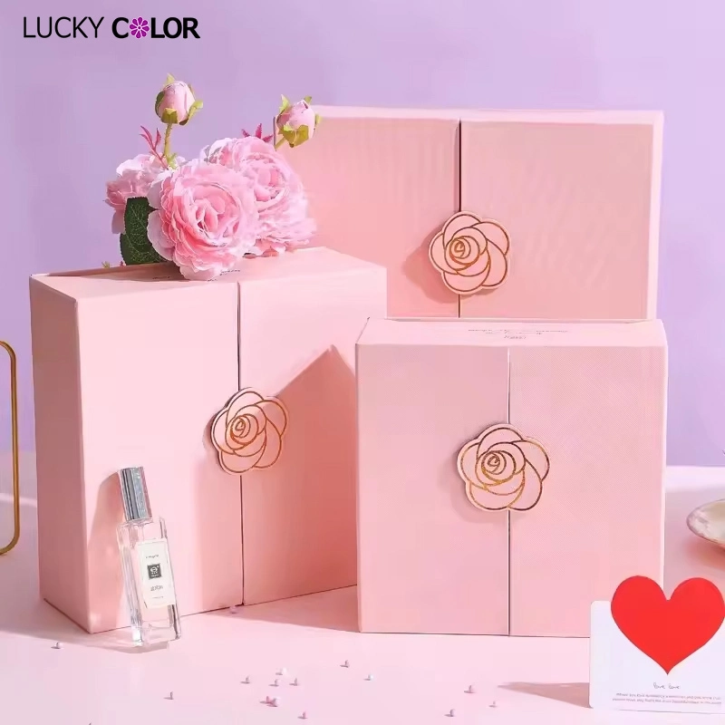 Boîte d'emballage cadeau en carton à fermeture magnétique, vente en gros de haute qualité, luxe, personnalisé, Double porte, pour cosmétiques, parfums 1