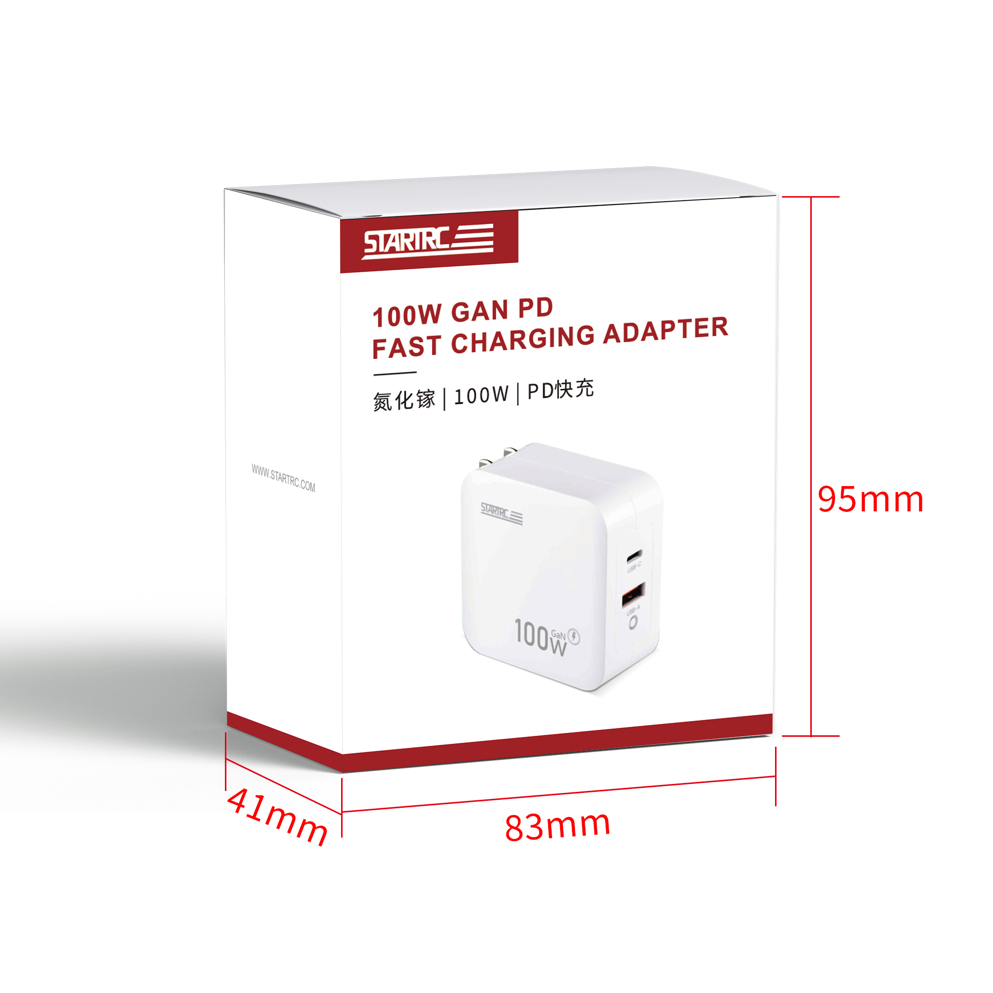 Adaptador GaN de carga rápida PD universal de 100 W STARTRC (enchufe EE. UU./CN) 5