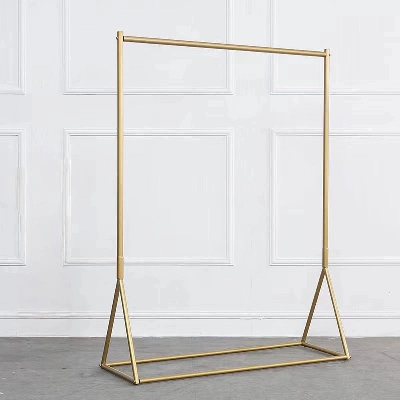 Fabrik-Luxus-Bekleidungsgeschäft-Metallausstellungsstand-goldener Kleidungsstück-Kleiderständer-Edelstahl-Wand-Kleiderständer 1