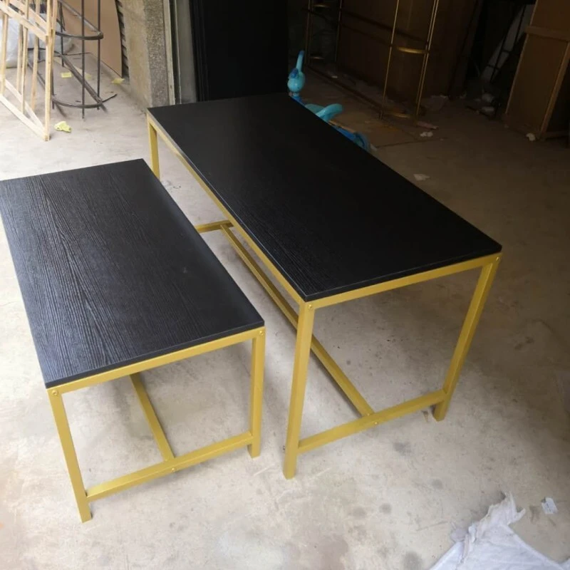 Apparel Retail Store Interior Design Golden Clothing Rack  Shop Nesting Display Tables Set Metal Garment Display Stand Rack 1