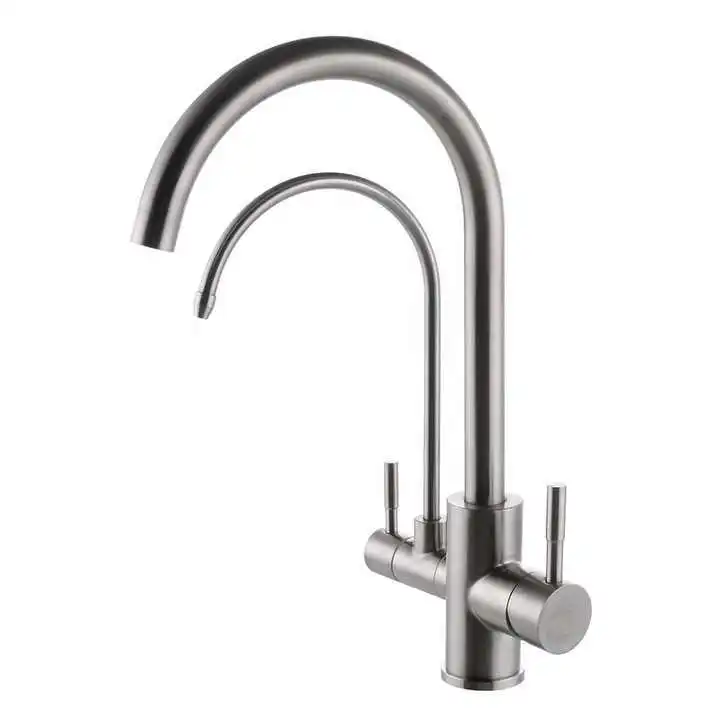 Grifo de cocina de acero inoxidable de primera calidad con pico de agua potable integrado: marca personalizada disponible 1