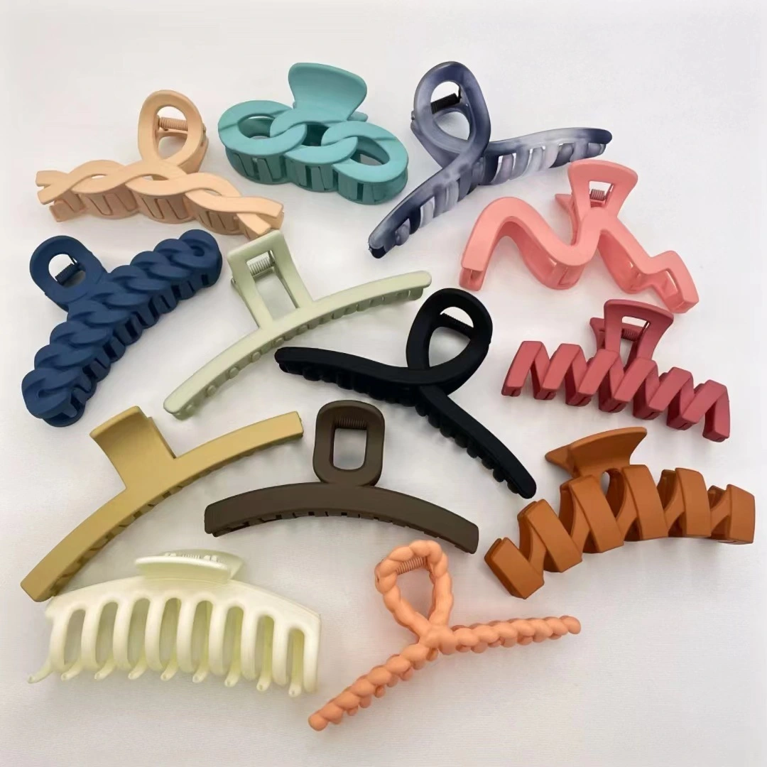 Matte Textur Grip Clip großer Kreuzhai -Clip, hoher Pferdeschwanzhaarclip am Hinterkopf, Haarzubehör 1