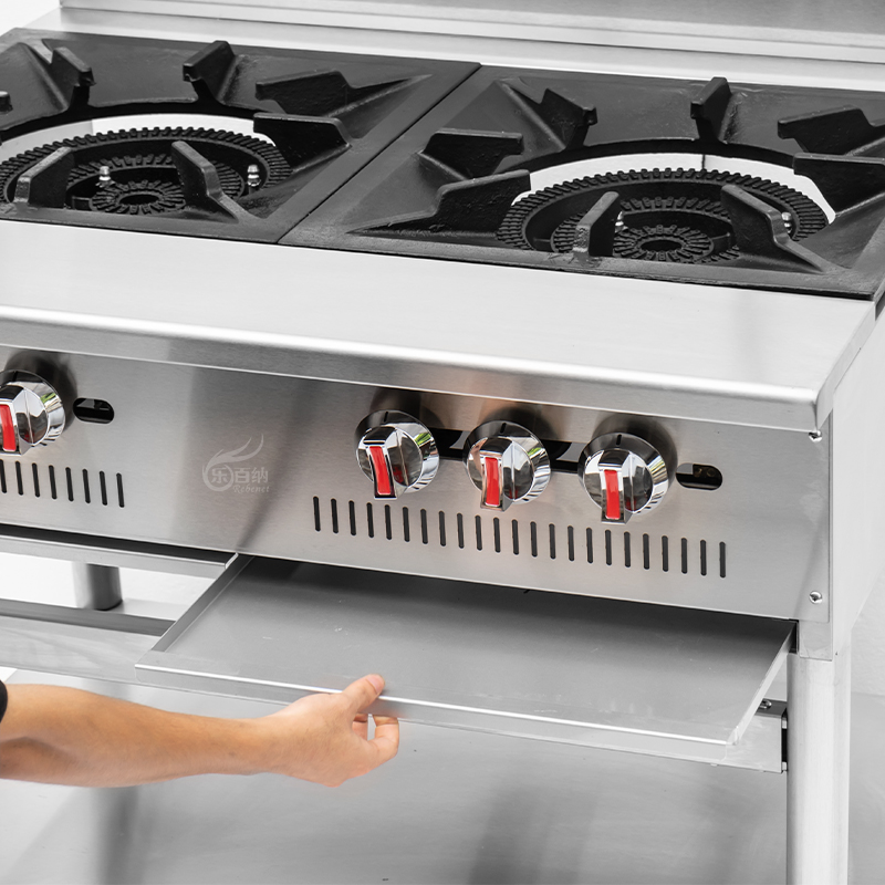 2 Burner Gas Stock Pot Range with Shelf-180,000BTU (GSPR-23) 3