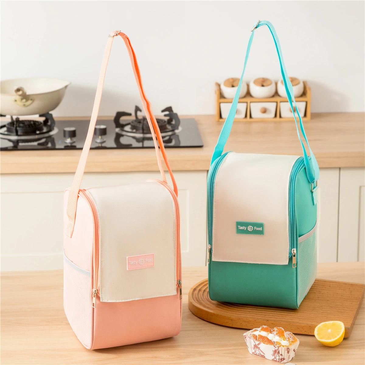 New zipper bento crossbody bag worker portable thermal food lunch bag mommy outdoor travel picnic tote bag 1