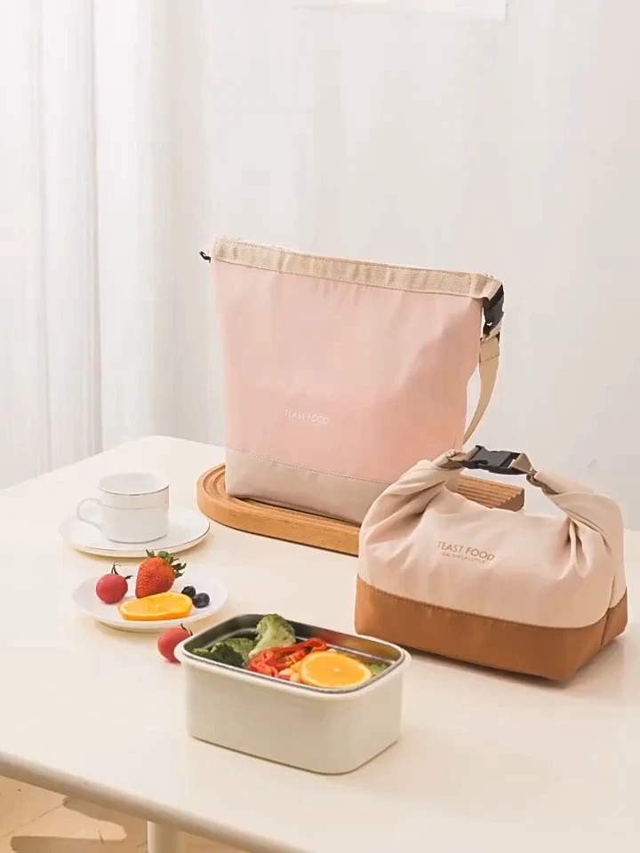 ใหม่Crossbodyแบบพกพาถุงอาหารกลางวันกลางแจ้งความร้อนกระเป๋าปิคนิคนักเรียนสายคล้องไหล่แฟชั่นกระเป๋าBento 1