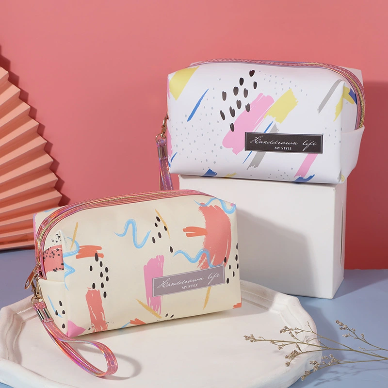 Nueva bolsa portátil para brochas de maquillaje para niña, neceser de moda y belleza para viaje, bolsa de lavado impermeable para cuidado de la piel para mujer 1