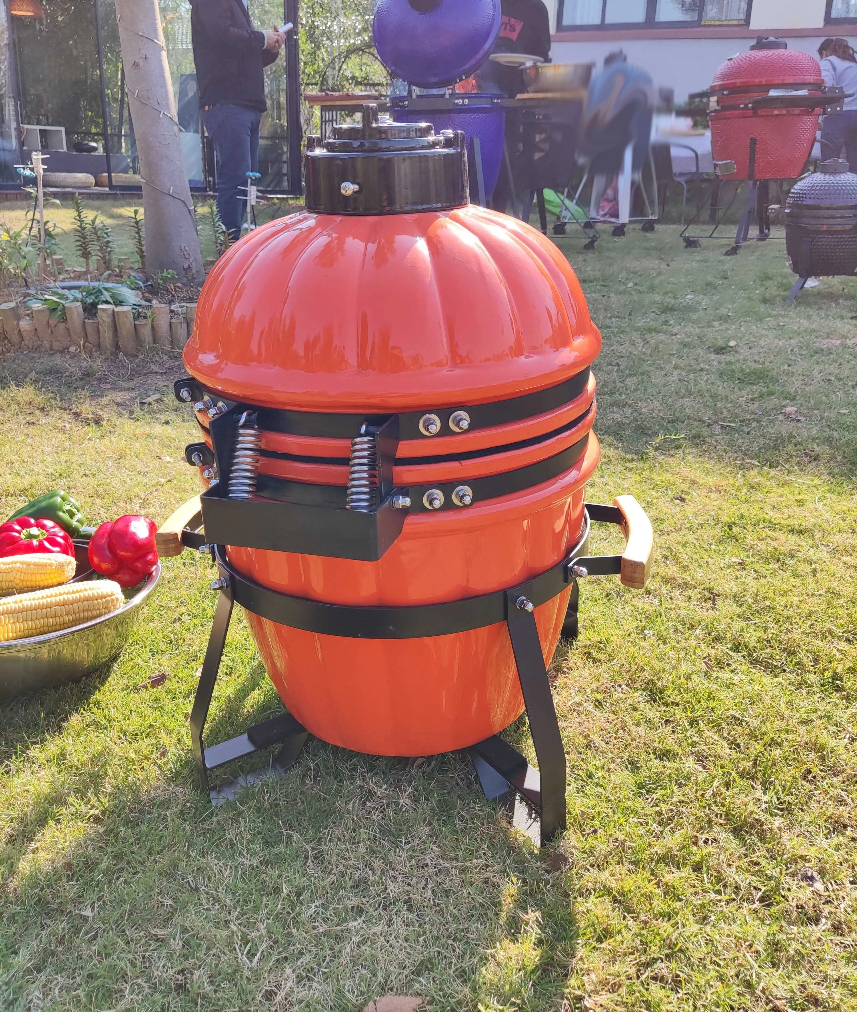 MCD Edelstahl BBQ Grill rotierender Grill Ganzverkaufs Großer Kamado Keramikkohle BBQ Grill Herd 1
