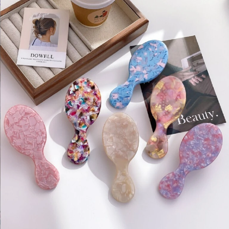 DOWELL bijoux français Vintage peigne à cheveux planche d'acide acétique maison poche petit peigne Airbag Massage peigne Portable peigne 1