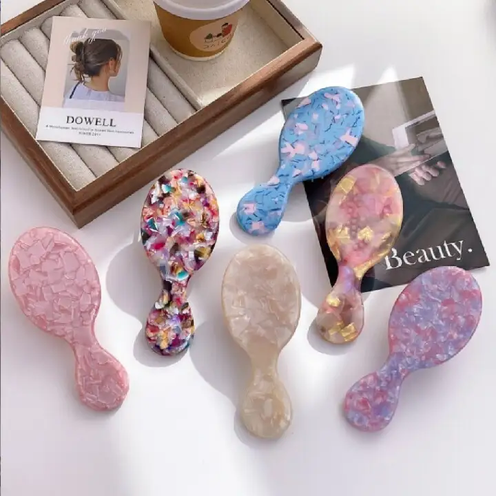 エアクッションコーム - ダウェル エアバッグヘアコーム 櫛 家庭用ミニエアクッションコーム旅行用ポータブル頭皮小型マッサージコーム シルク髪サラサラ(4)