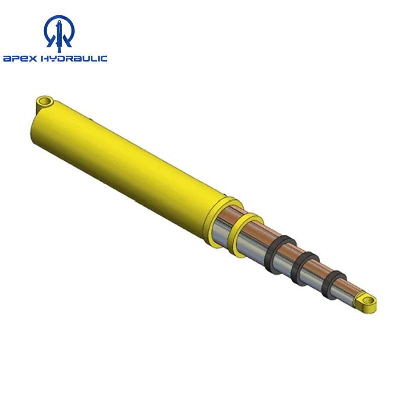 Telescopic 5 Stages Long Stroke Hydraulic Cylinder 2