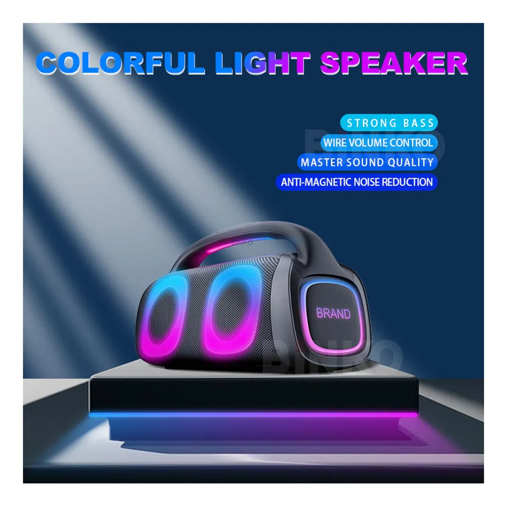 For Bar Best Boombox Speaker Black Shell with Color Light by Binko 9