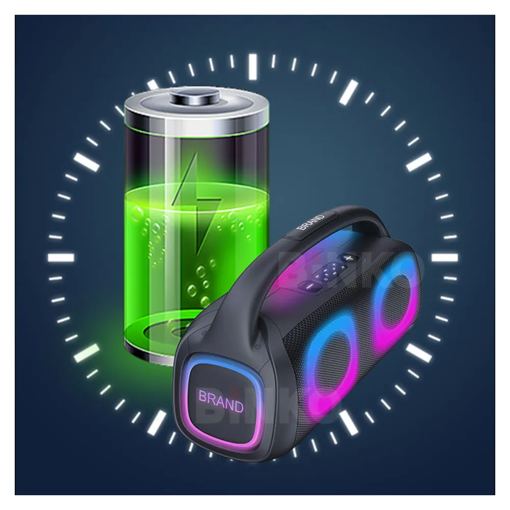 For Bar Best Boombox Speaker Black Shell with Color Light by Binko 8